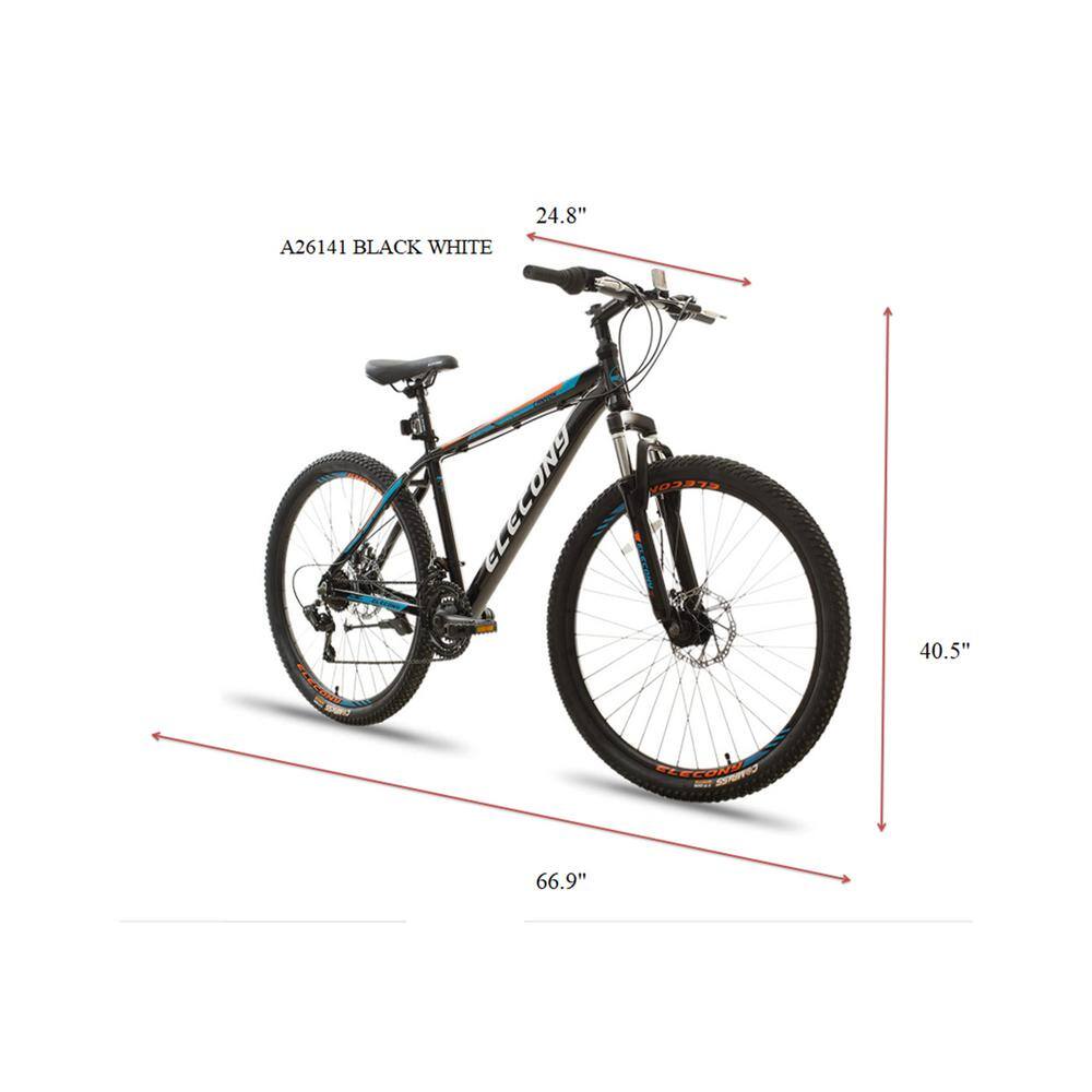 26 in. Black Mountain Bike Shimano 21 Speeds with Mechanical Disc Brakes BYY412-1