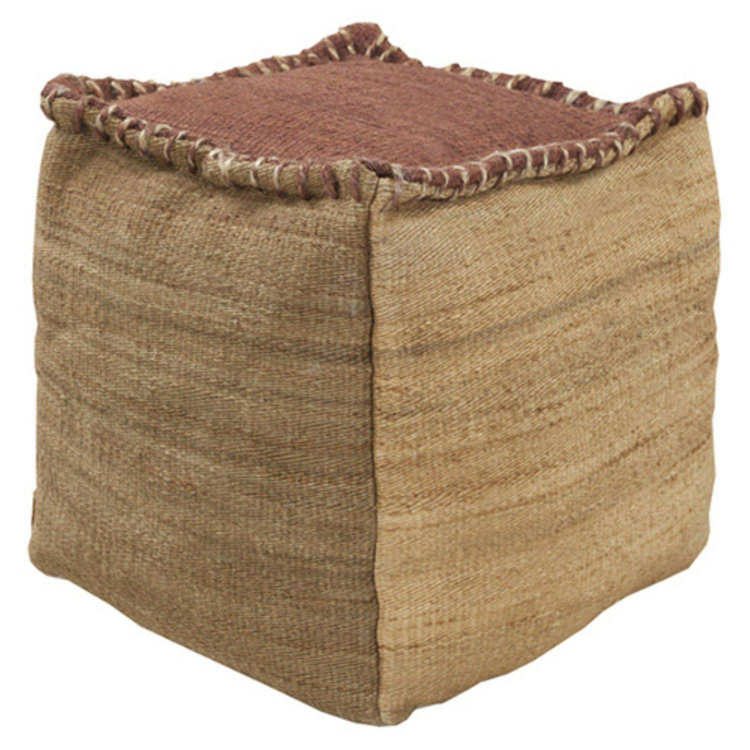 Surya Jute Cube Pouf