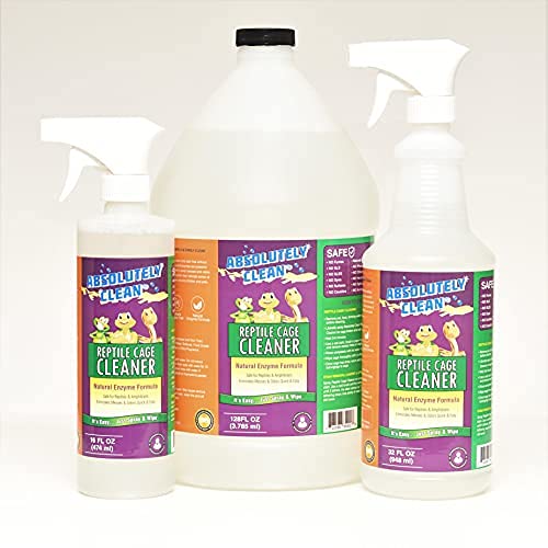 Absolutely Clean Amazing Reptile and Amphibian Terrarium Cleaner and Deodorizer - Just Spray/Wipe - Safely and Easily Removes Reptile and Amphibian Messes - USA Made