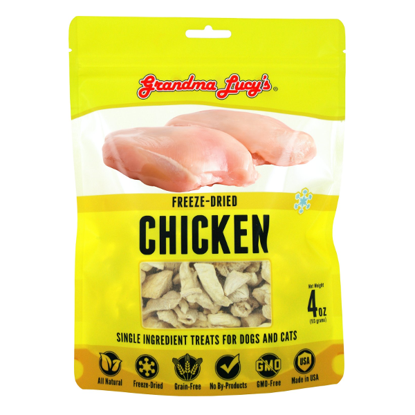 Grandma Lucy's Freeze-Dried Singles Chicken Dog and Cat Treats 4 oz