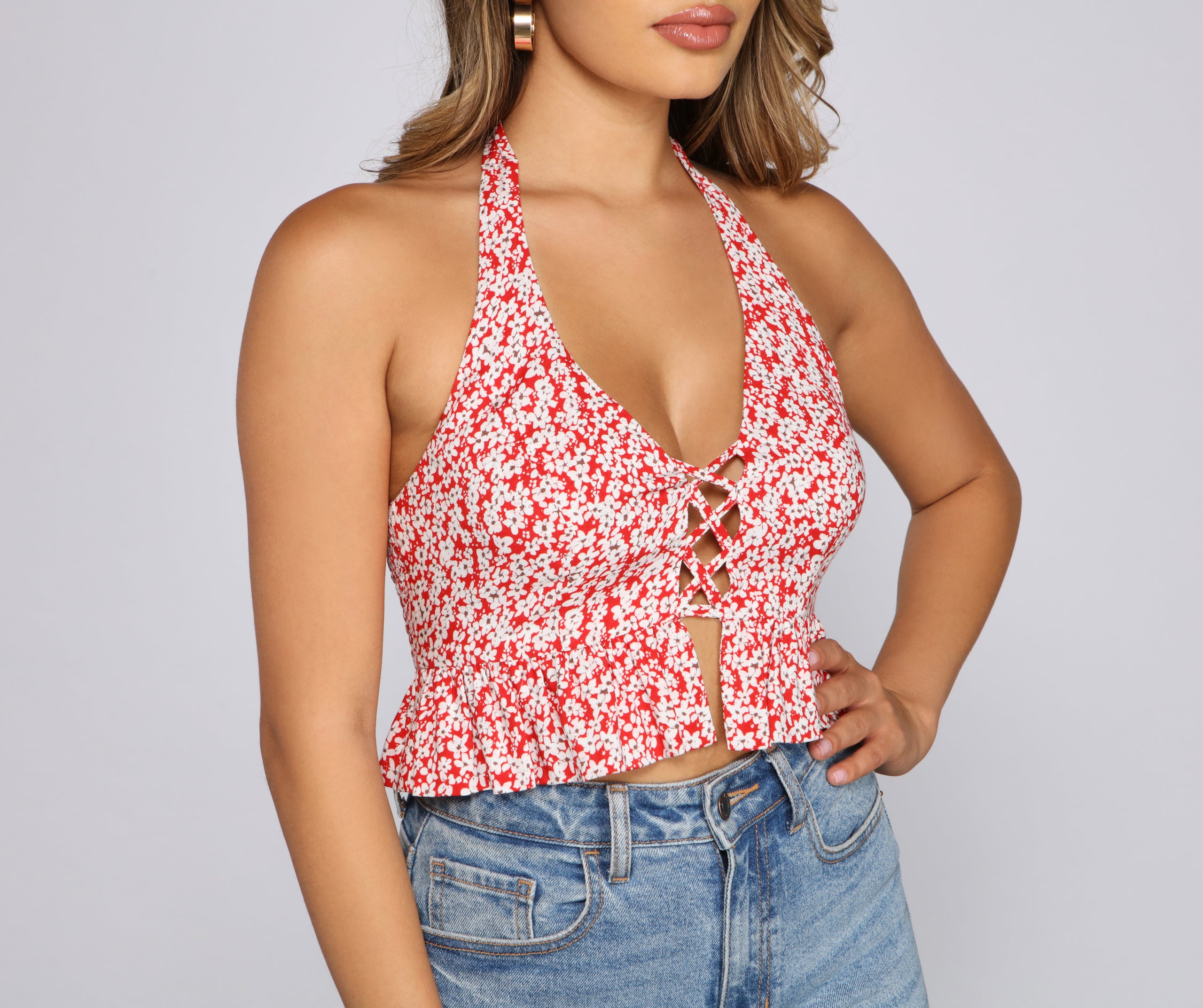 Pep Of Florals Peplum Top