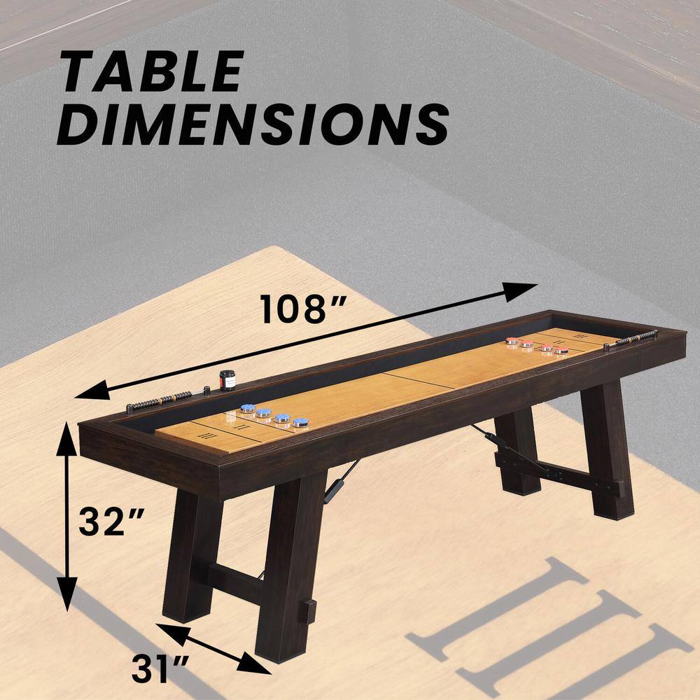 Hanover Butcher Block Shuffleboard Table HGSB01-BRN