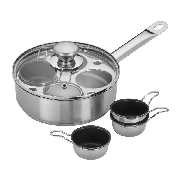 Demeyere Resto 4 cup Stainless Steel Egg Poacher Set