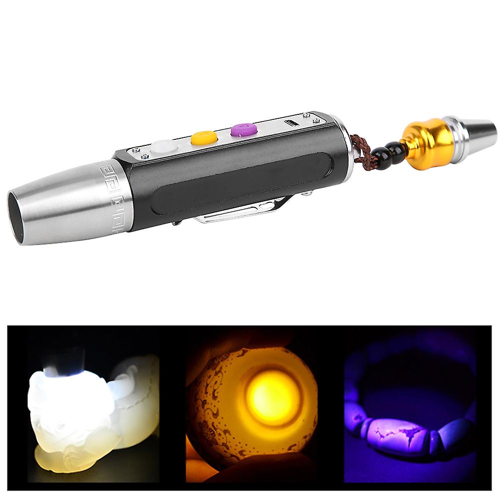 365nm Uv Flashlight， Ultraviolet Flashlight Led Portable Small Caliber Handheld Torch Detector For Professional Jade And Amber Appraisal 3 Led Light W