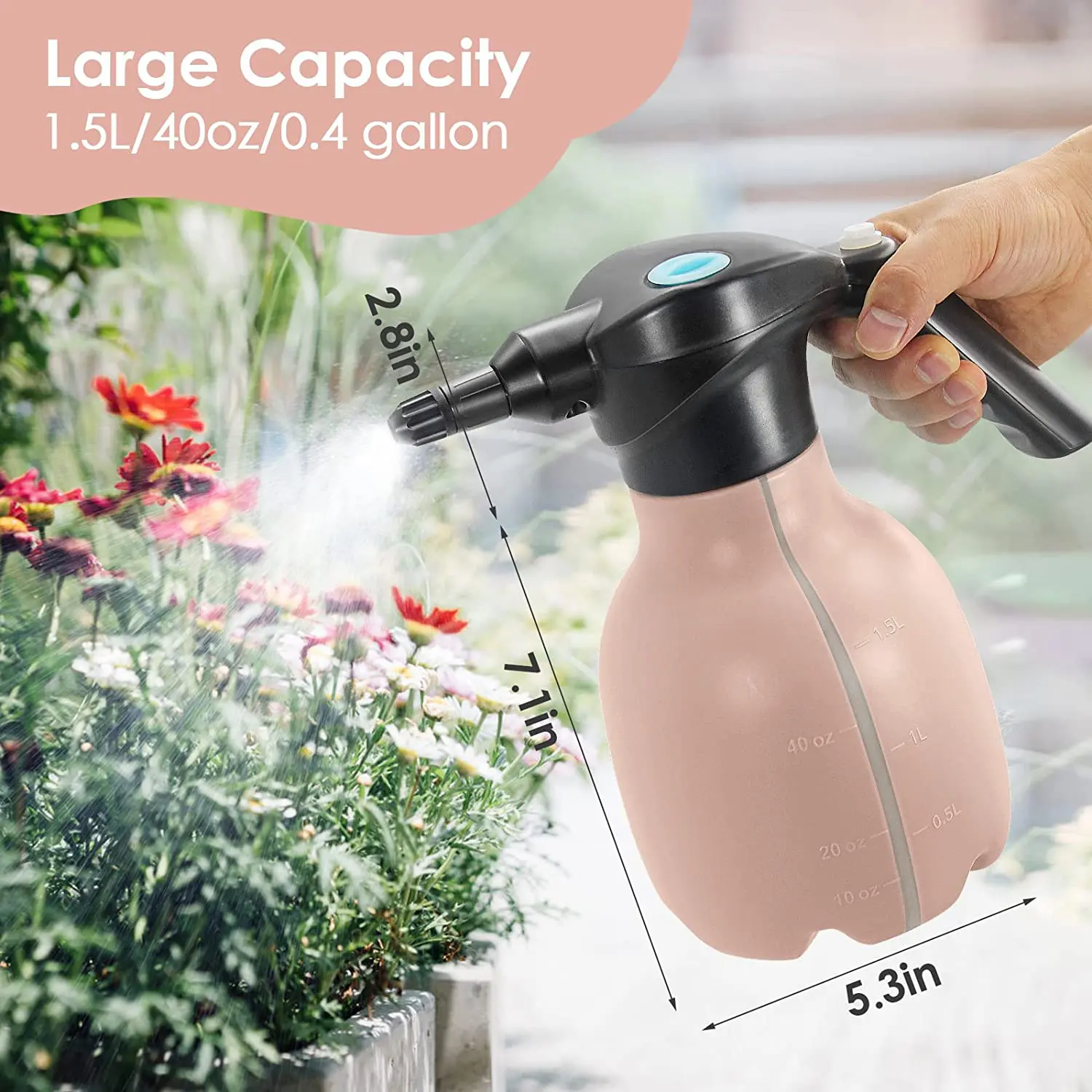 Electric Spray Bottle Handheld Garden Fertilizer Sprayer Plant Mister Portable Pump Cordless Sprayer Watering Can for Plants