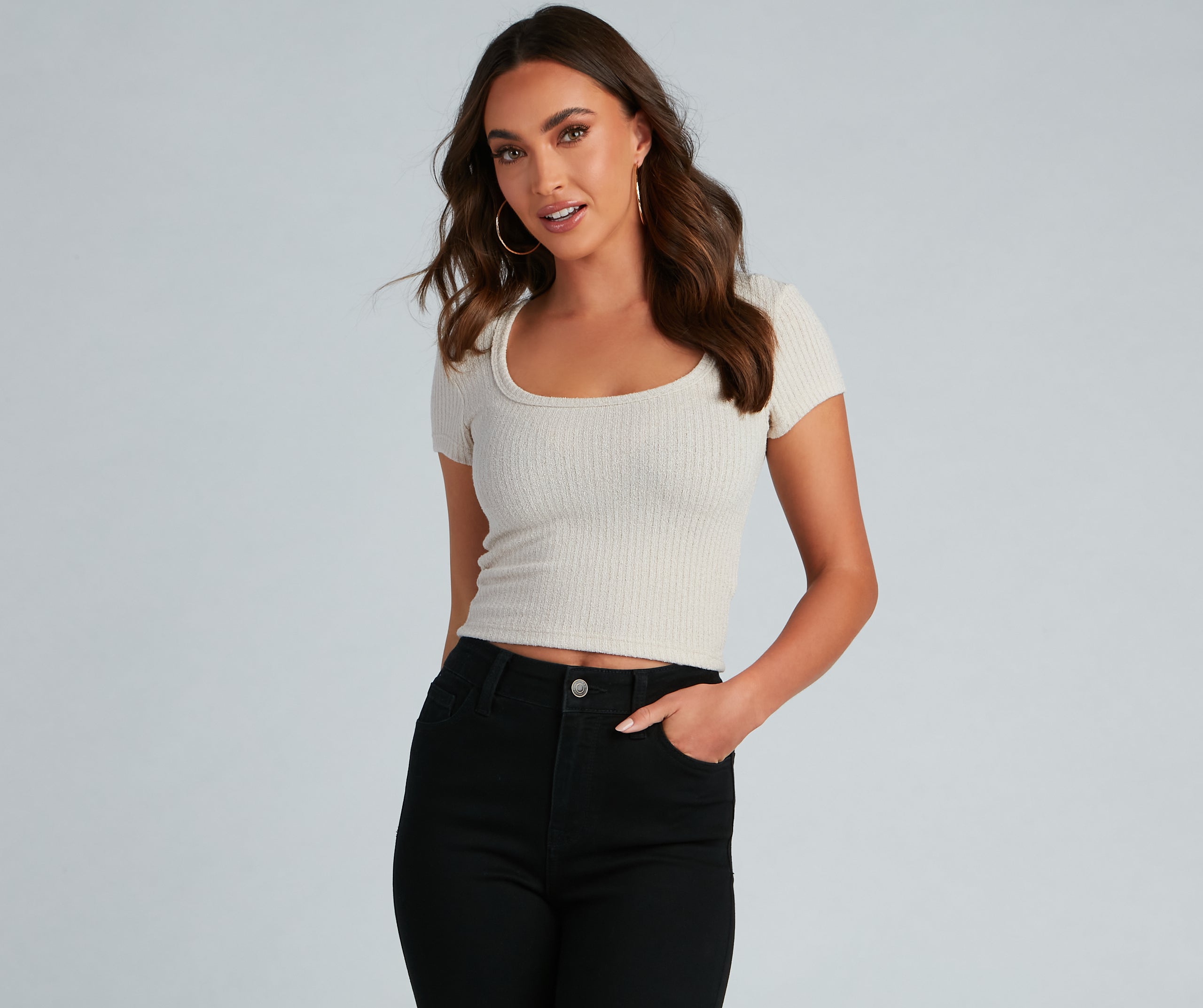 Keeping Knit Basic Crop Top