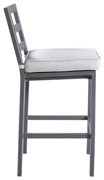 Finley Aluminum Bar Stool with Cushion  Set of 2   Transitional   Outdoor Bar Stools And Counter Stools   by iPatio Furniture  Houzz