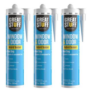 GREAT STUFF 10.1 fl. oz. Gray Window and Door Hybrid Polymer Sealant (3-Pack) 99DOOR3033X03