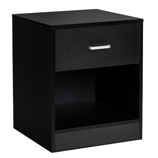 Costway Nightstand with Drawer Storage Cabinet Modern Beside End Table