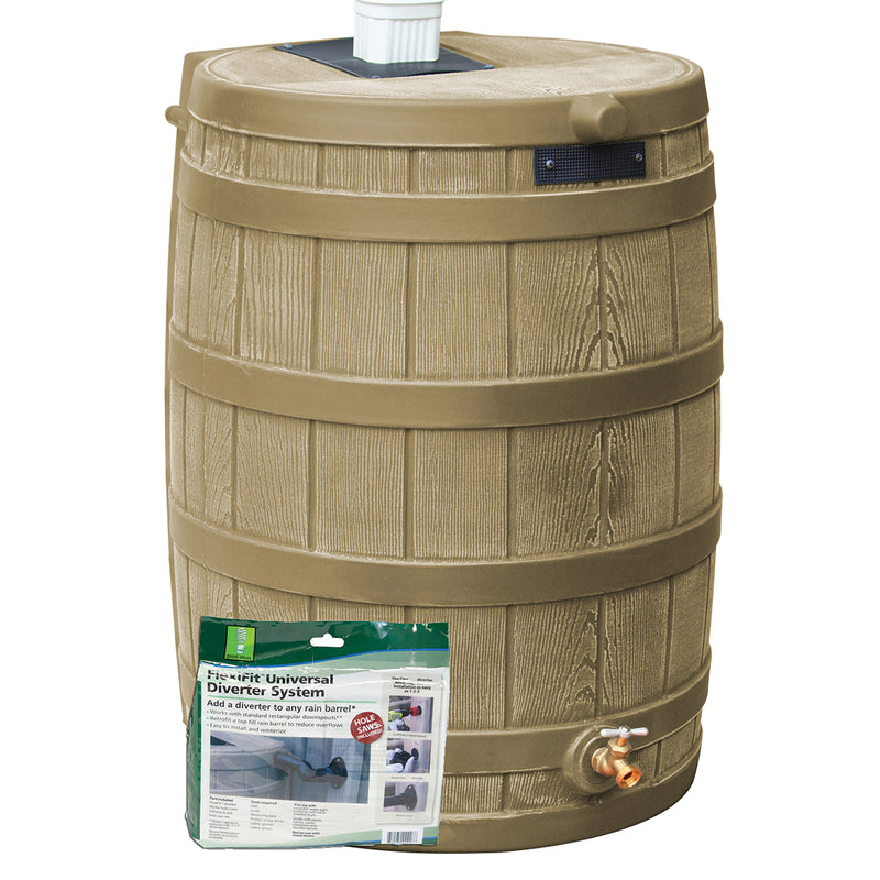 Rain Wizard 50 Gallon Rain Barrel with Diverter Kit