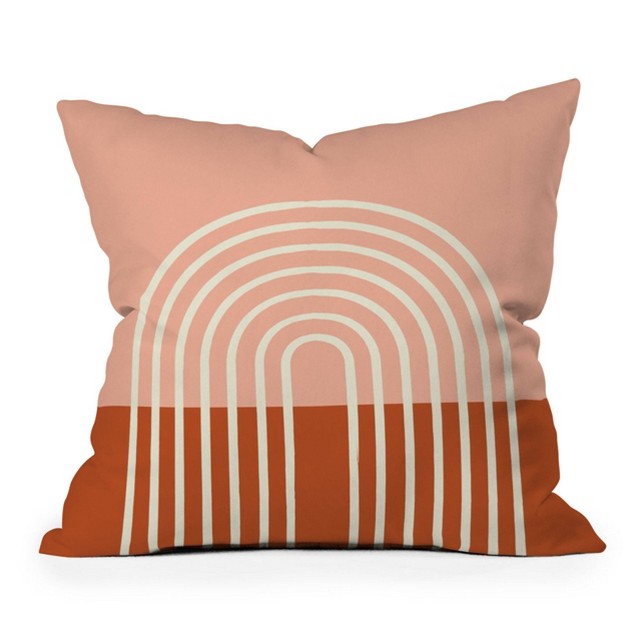 Grace Terracotta Pastel Outdoor Throw Pillow Orange Deny Designs