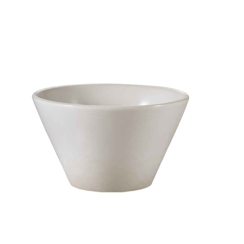 REC Specialty Item， V Bowl 7 Oz. 4Dia. X 2-1/4H， Stoneware， American White