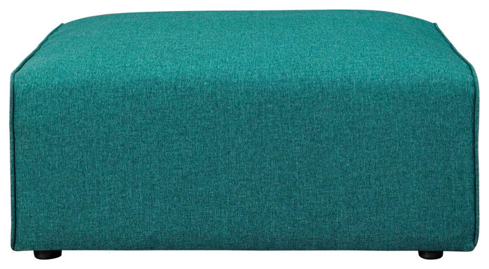 Odette Teal Fabric Ottoman   Contemporary   Footstools And Ottomans   by Virgil Stanis Design  Houzz