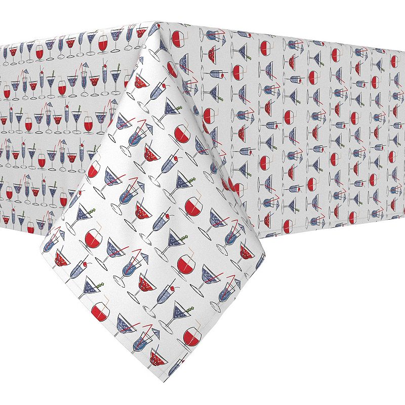 Rectangular Tablecloth， 100% Cotton， 52x104， Cocktails in Hand