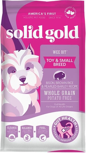 Solid Gold Wee Bit Bison and Brown Rice Recipe with Pearled Barley Small Breed Dry Dog Food