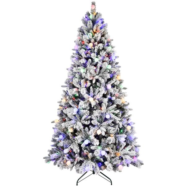 7.5/8FT Christmas Tree with LED Lights，Memory Wire and Easy Power Technology