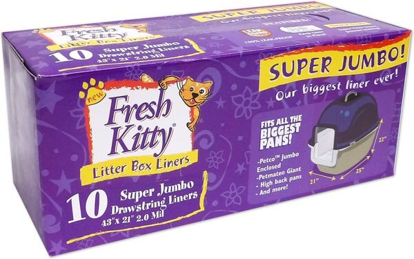 Fresh Kitty Super Jumbo Thick Litter Box Liners， 10 count