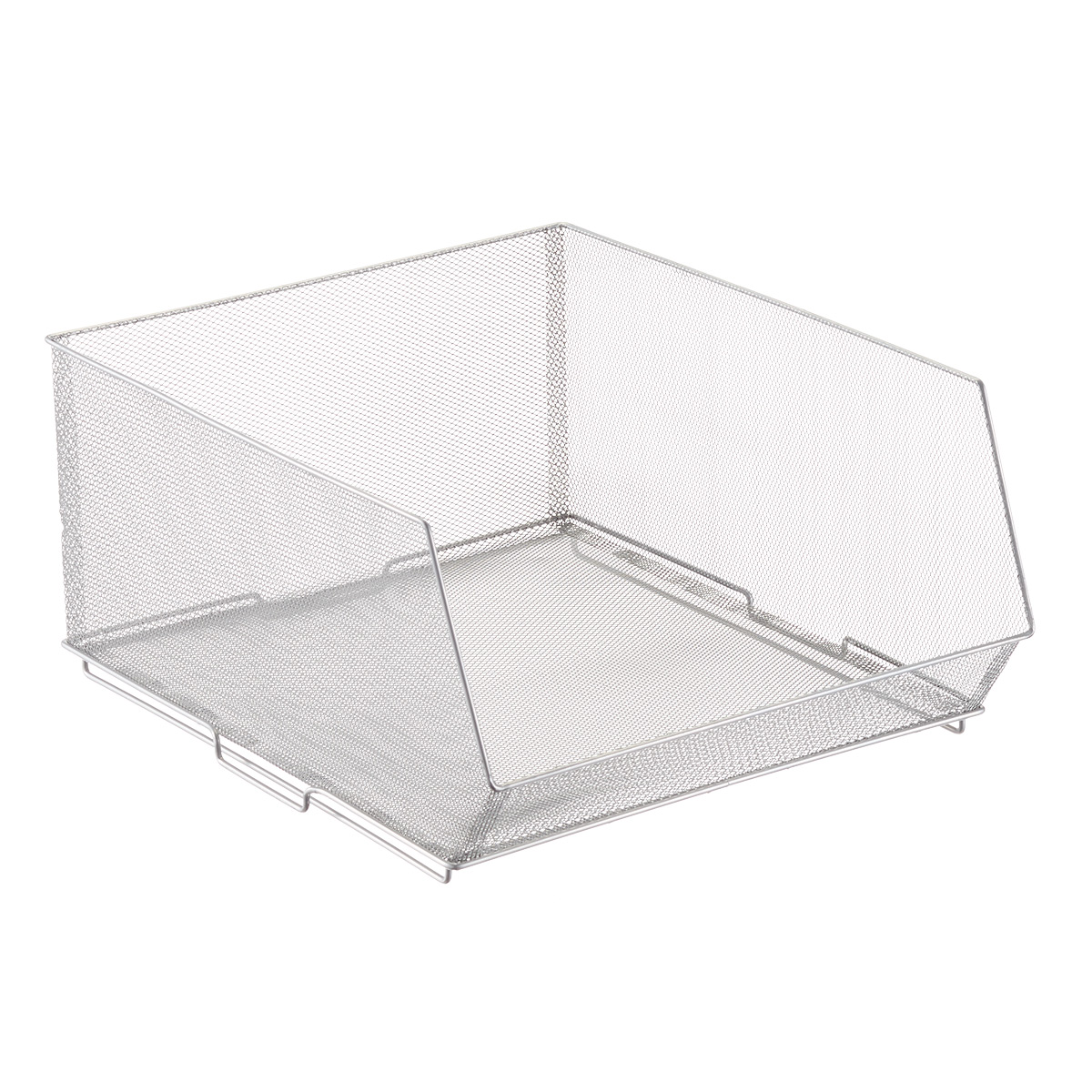 Design Ideas Open Front Mesh Silver Stacking Bins