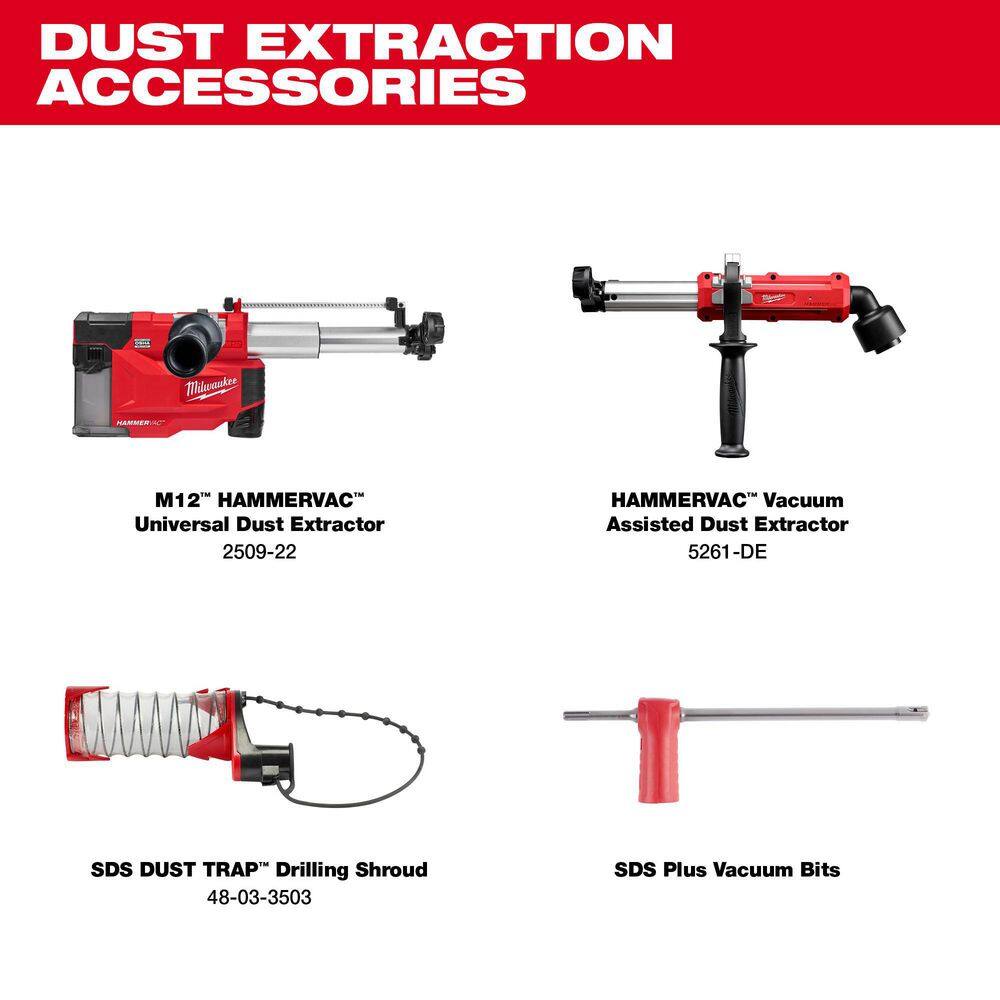 MW M18 18V Lithium-Ion Brushless Cordless 1 in. SDS-Plus D-Handle Rotary Hammer  High Output 12.0Ah Battery 2613-20-48-11-1812