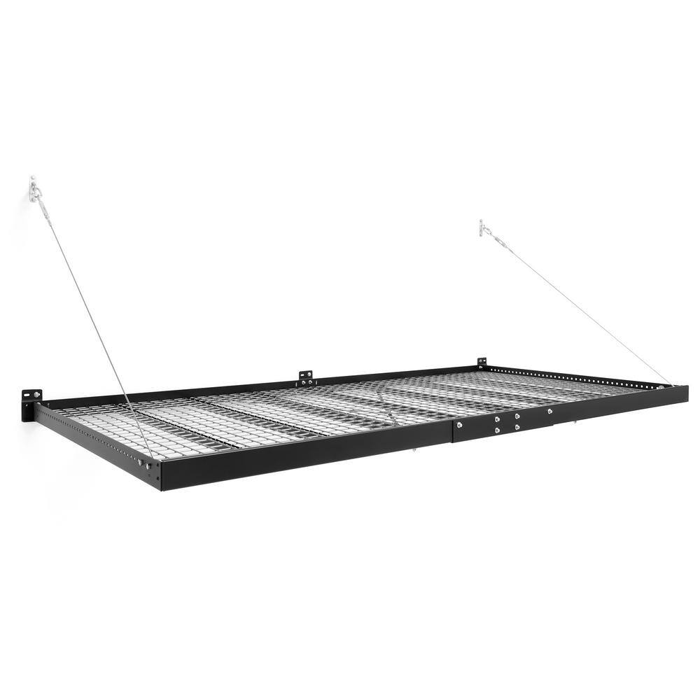 NewAge Products Pro Series 4 ft. x 8 ft. Steel Garage Wall Shelving in Black (2-Pack) 40420