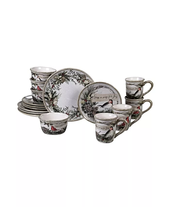 Certified International Holly and Ivy 16pc Dinnerware Set