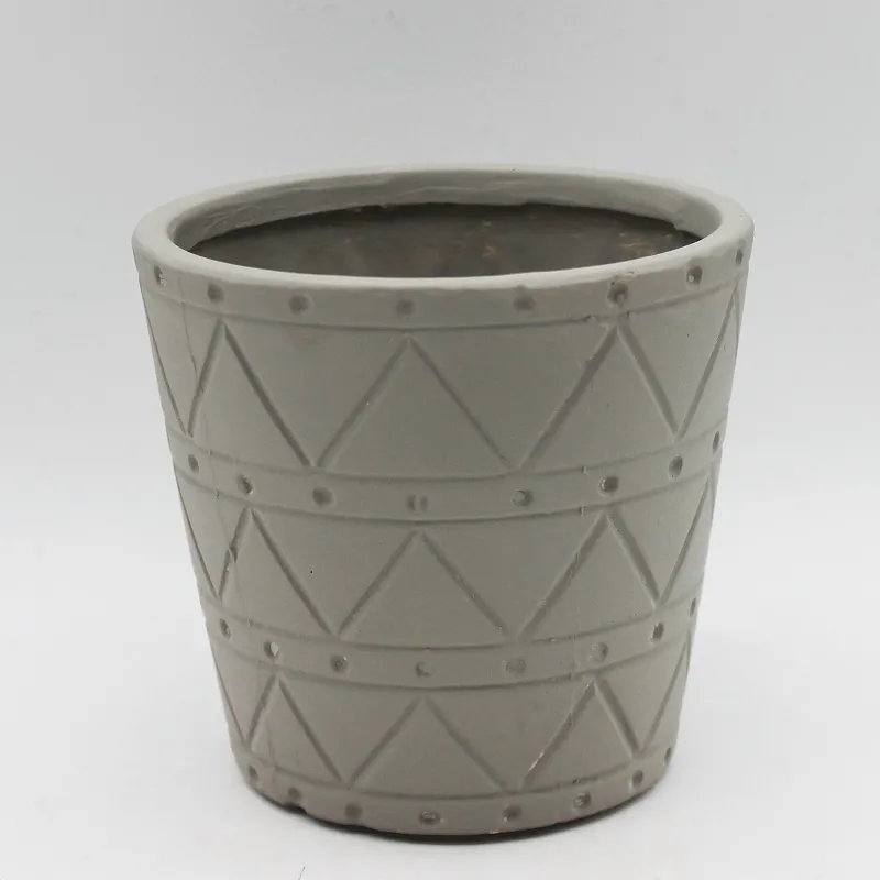 Round Wholesale Nordic Garden Home Decoration classic Grey Ceramic Flower Planter Pots