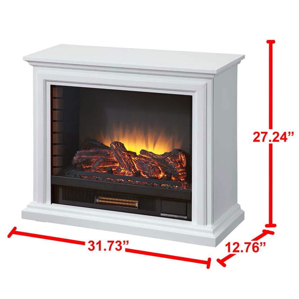 Pleasant Hearth Sheridan 31 in Mobile Electric Fireplace in White