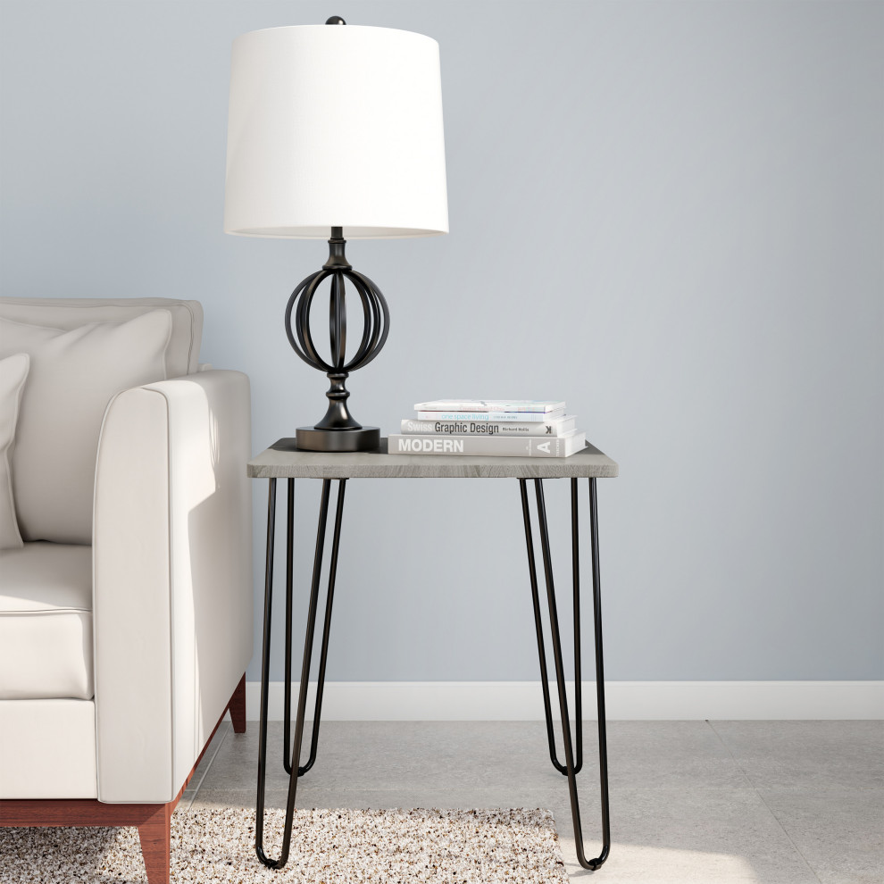 End Table With Hairpin Legs Modern Industrial Style Accent Furniture   Industrial   Side Tables And End Tables   by Trademark Global  Houzz