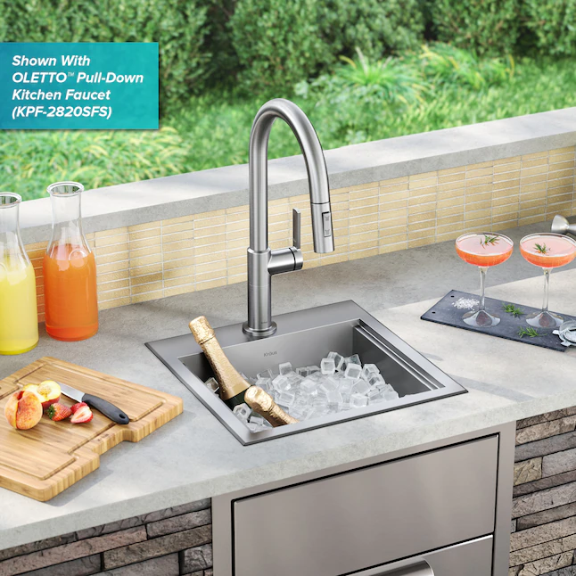 Kraus 4-Piece 15-in W x 9.5-in D x 15-in H Outdoor Kitchen Sink (KWT321-15-316)