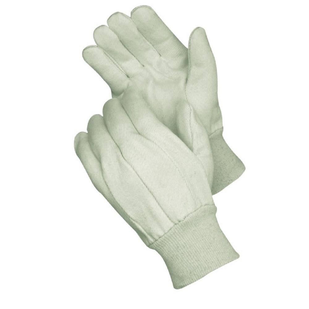 HANDS ON Men's Natural Cotton Canvas Gloves 12 Pair Value Pack CT7400-L-12PK