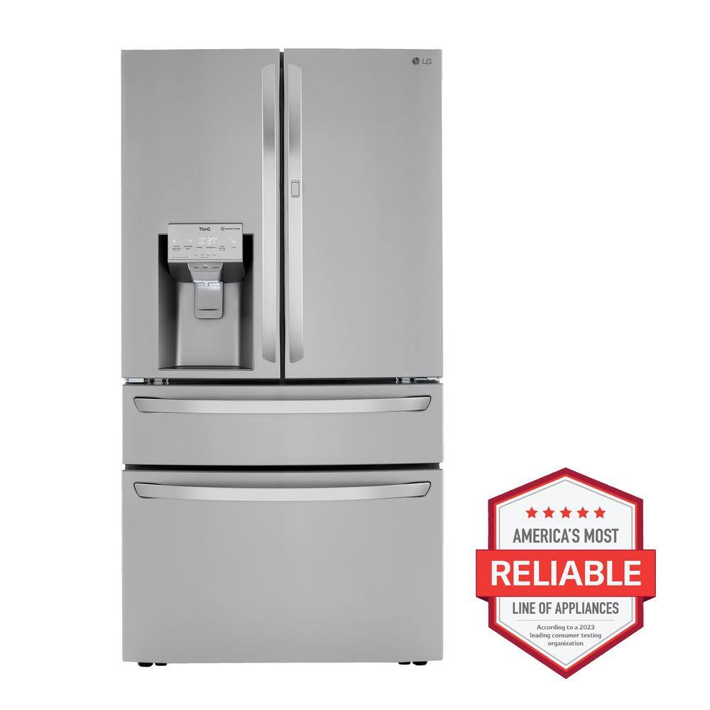 LG 30 cu. ft. 4-Door French Door Refrigerator Door-In-Door Full-Convert Drawer Craft Ice in PrintProof Stainless Steel LRMDS3006S