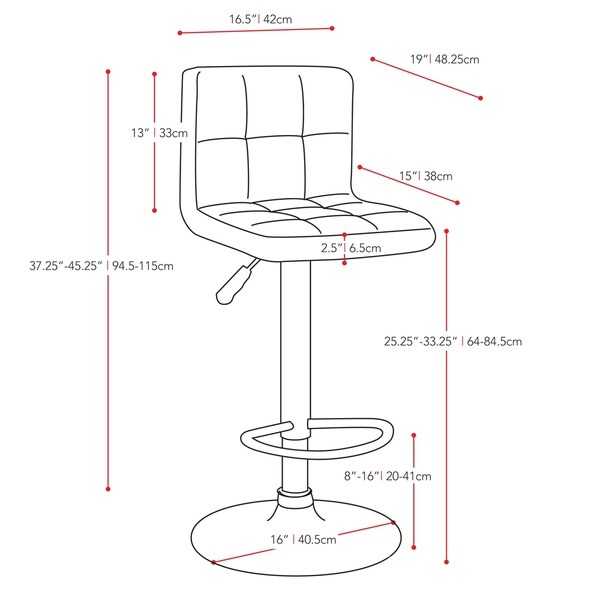 Strick and Bolton Campana Adjustable Leatherette Bar Stool (Set of 2)