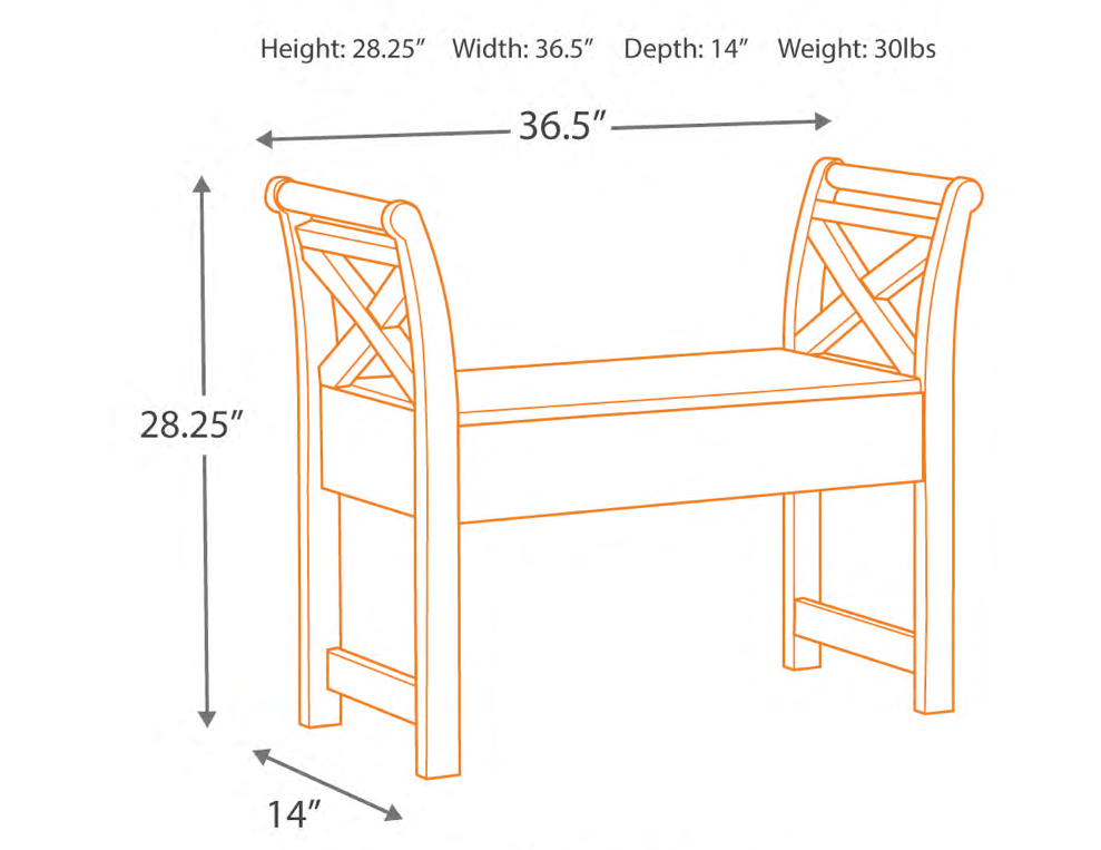 BLUE HERON RIDGE STORAGE BENCH