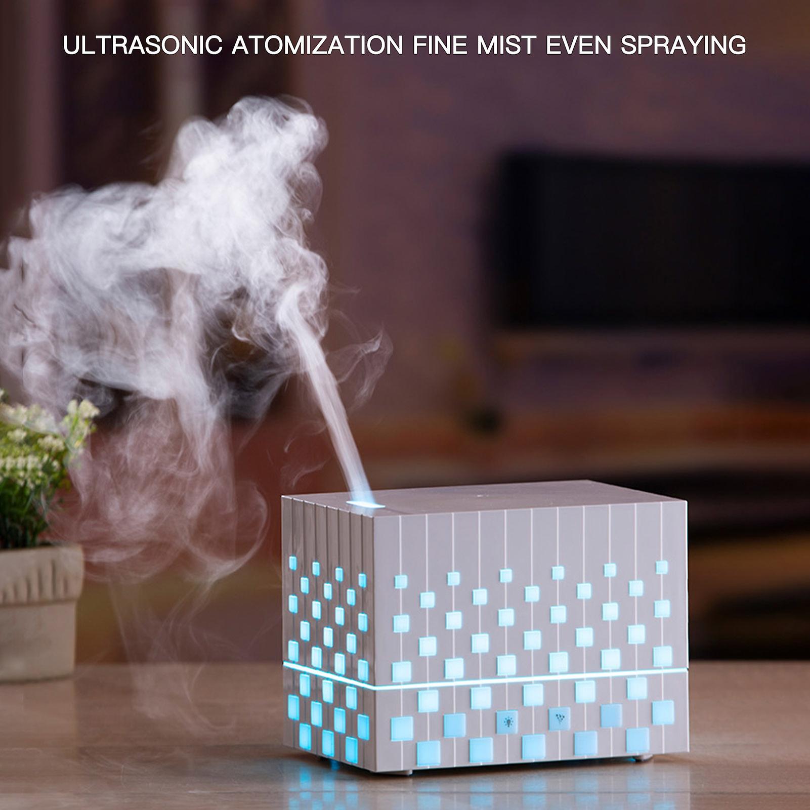 Ultrasonic Aroma Diffuser Humidifier Cube Style Essential Oil Diffuser 220ml Portable Waterless Auto Power Off Colorful Night Light For Home Office Pi