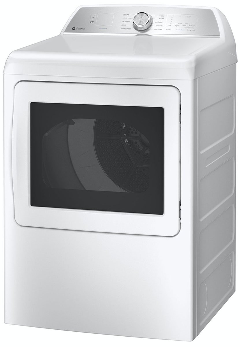 GE Profile 7.4 Cu. Ft. White Gas Dryer With Sanitize Cycle And Sensor Dry