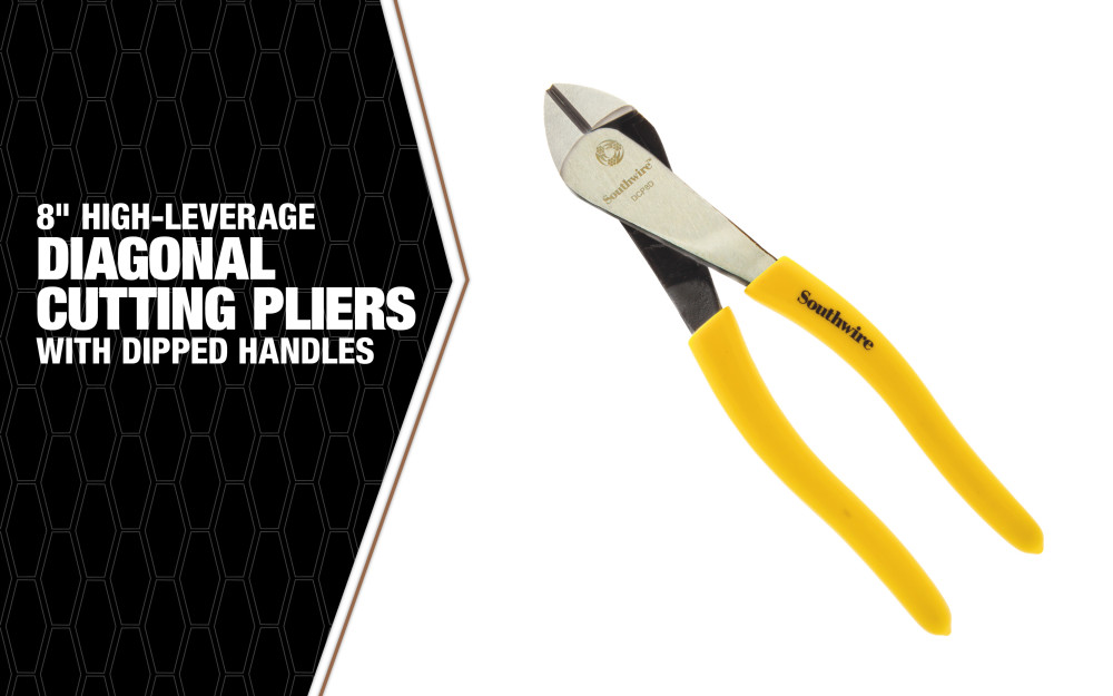 Southwire High Leverage Diagonal Cutting Pliers 8 with Comfort Grip Handles