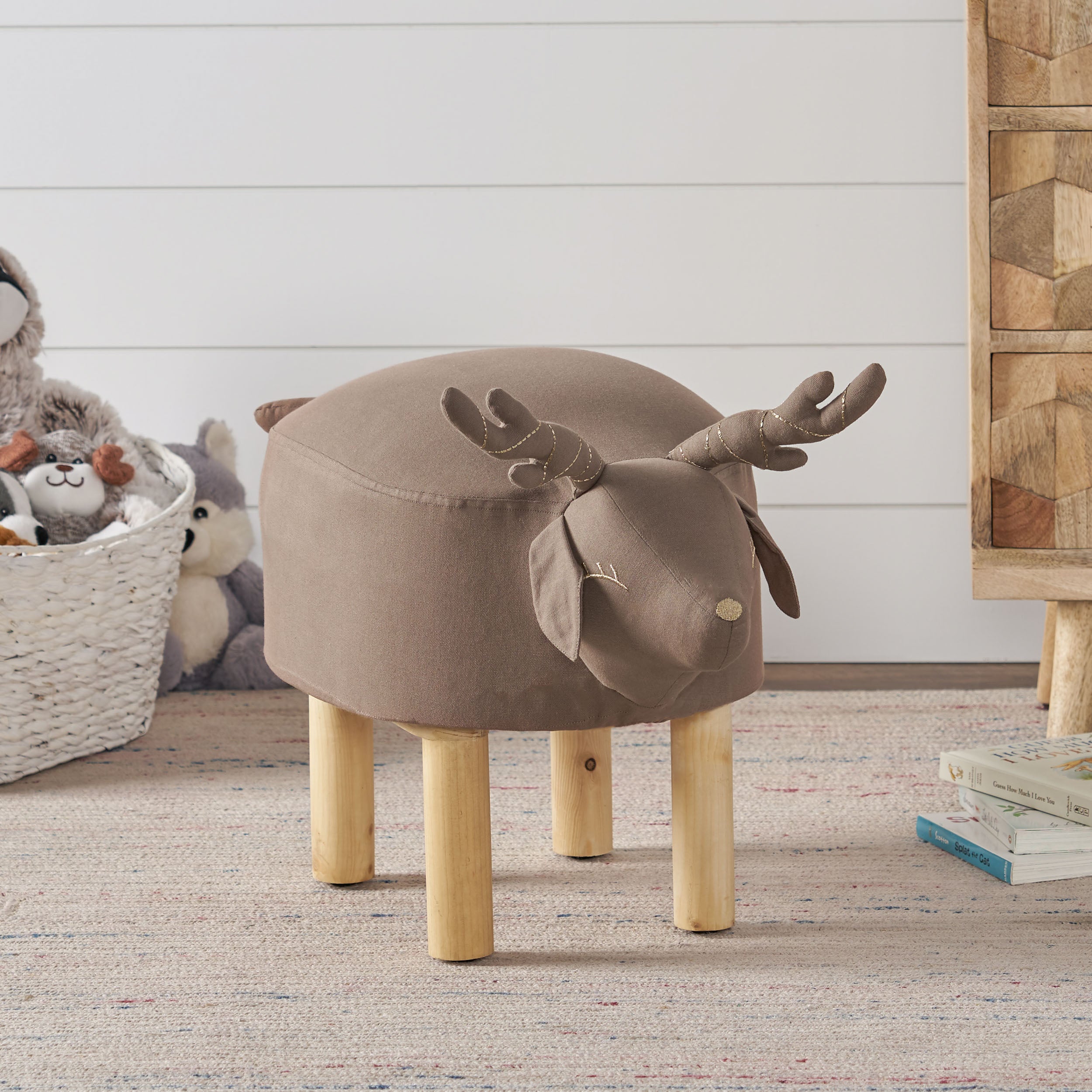 Azelya Contemporary Kids Deer Ottoman