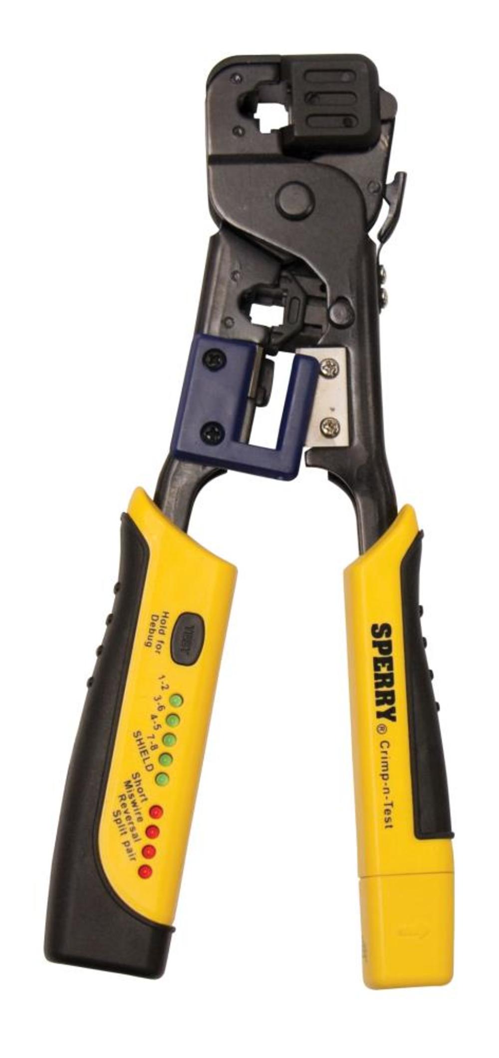 Sperry Instruments Crimp-n-Test RJ-45 and RJ-11 Crimping Tool with Built-in Tester， 1/Ea