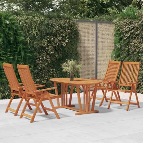 vidaXL Patio Folding Chairs 4 Pcs Camping Garden Chair Solid Wood Eucalyptus   Transitional   Outdoor Folding Chairs   by vidaXL LLC  Houzz