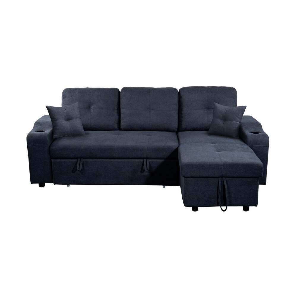 Right facing Sectional Sofa with Footrest  Convertible Corner Sofa with Armrest Storage