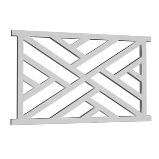 Acurio Latticeworks Chippendale 29 in. x 4 ft. White Decorative Vinyl Rail Panel 2948PVCWH-CD1