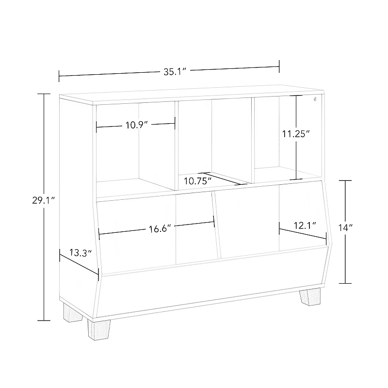 RiverRidge Home Kids 5-Cubby Toy Organizer Floor Decor