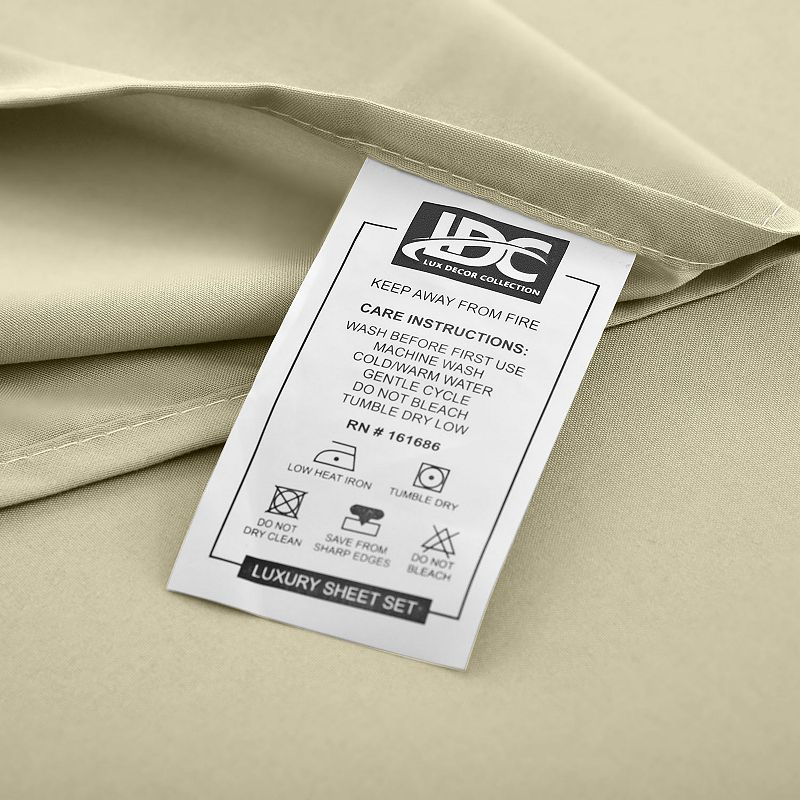 Microfiber Solid Bed Sheet Set - Lux Decor Collection