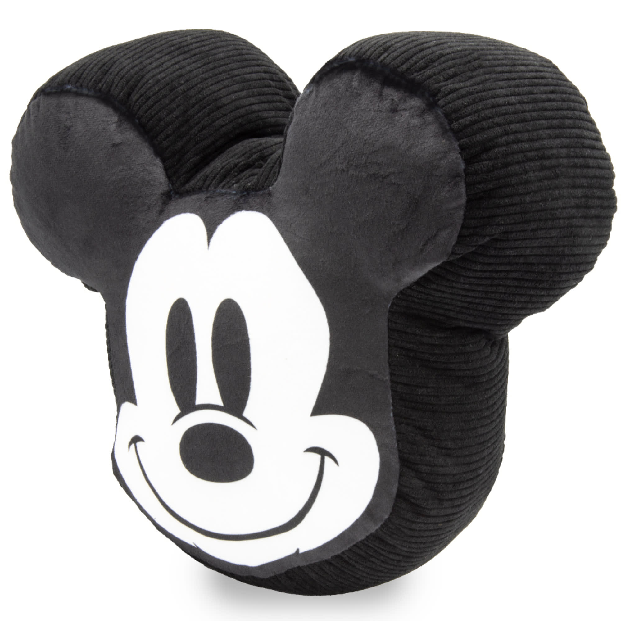 Buckle-Down Black Disney Mickey Mouse Smiling Face Plush Squeaker Dog Toy， Large