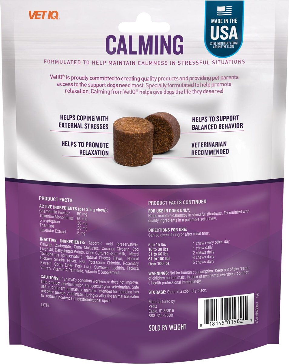 VetIQ Calming Soft Chew Calming Supplement for Dogs