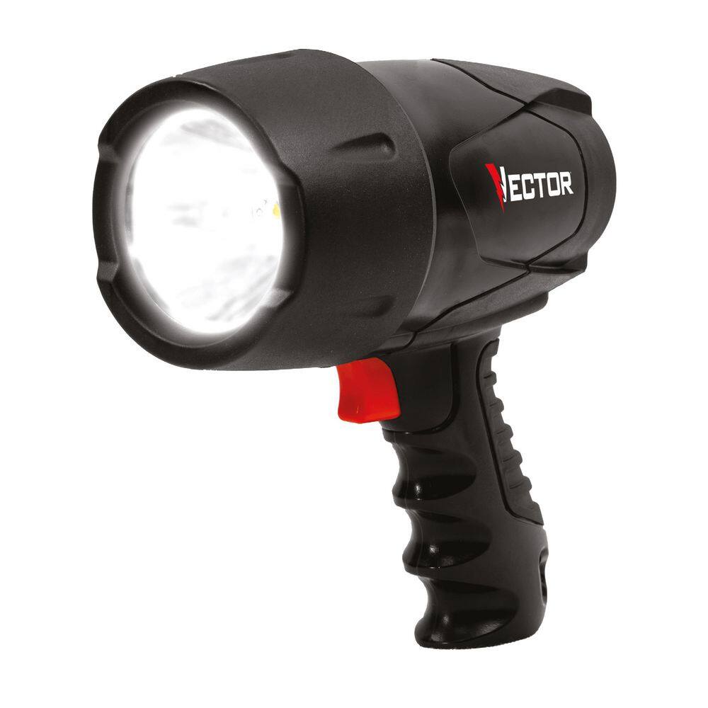 VECTOR 600 Lumen LED Waterproof Handheld Spotlight Rechargeable Includes 120V AC Home Charger and 12V DC Car Charger FL5W10V