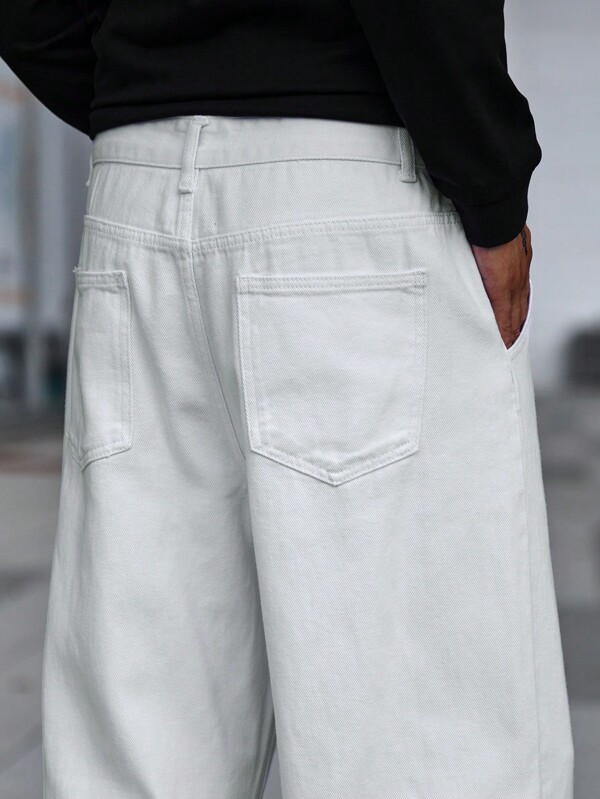Hypemode Men Cotton Slant Pocket Straight Leg Jeans