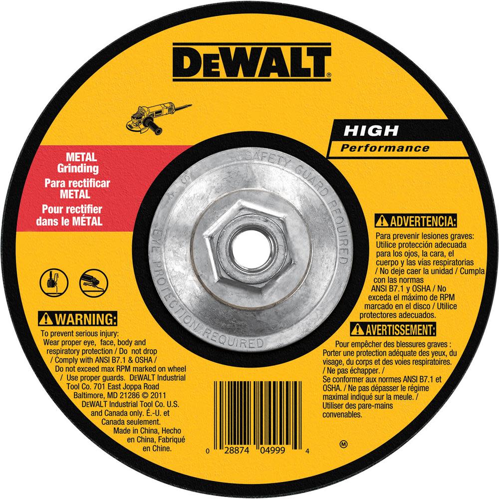 DEWALT 9 In. x 1/4 In. x 5/8 In. to 11 Fast Cutting Abrasive DW4550 from DEWALT