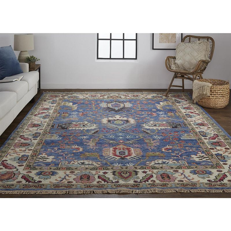 Weave and Wander Bennet Ornamental Border Luxury Wool Rug