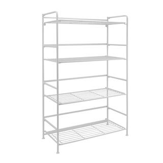 Flipshelf White 4-Tier Metal Wire Shelving Unit (26.75 in. W x 43 in. H x 12 in. D) 38708